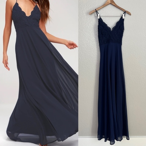 NWOT Madalyn Navy Blue Lace Maxi Dress - mordernwear.com NWOT Madalyn Navy Blue Lace Maxi Dress - mordernwear.com